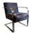Pair of Ralph Lauren Polo Cantilevered Modern Penthouse chairs. Upholstered in Ralph Lauren blue suede with highly...