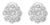 3.6 Carat Diamond vs Quality Flower/Cluster Earring 18k Gold 1 Ct Ea Solitaire For Sale