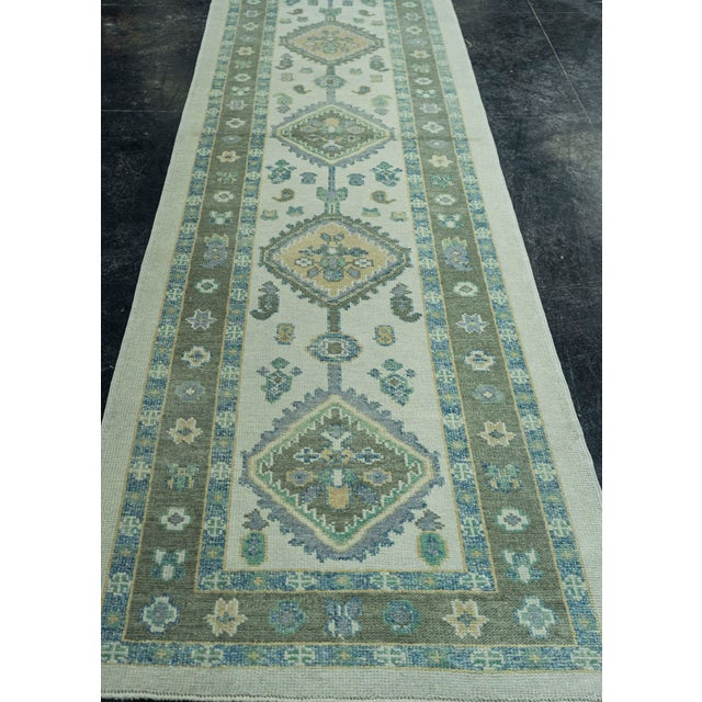 Early 21st Century Turkish Oushak Rug 3' x 12'3" #19168 For Sale - Image 5 of 8