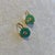 Contemporary Syna Yellow Gold Diamond Sea Green Enamel Disc Earrings, a Pair For Sale - Image 3 of 4