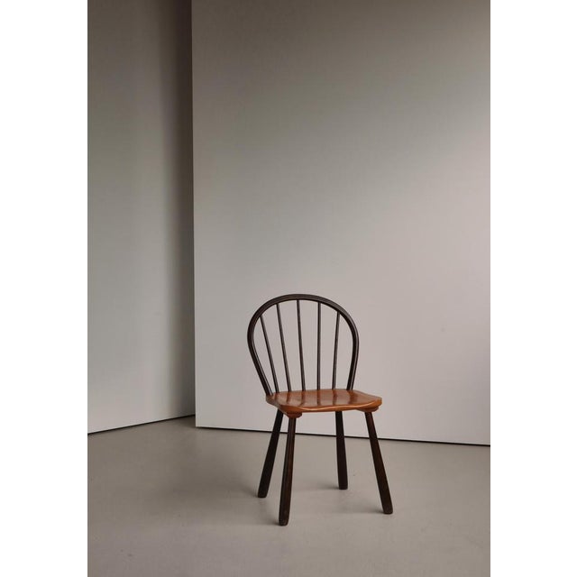 Fritz Hansen Funkis No. 4157 Spindle Chair in Stained Beechwood by Fritz Hansen, Denmark, 1940s For Sale - Image 4 of 16