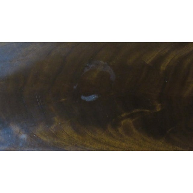 1980s Flame Mahogany Banquet Dining Table Pedestal Highend Designer For Sale - Image 9 of 11