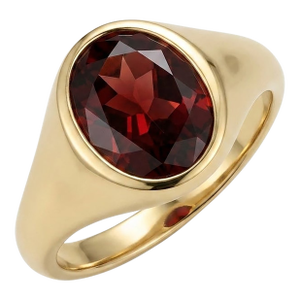 Garnet Men's Signet Ring | Chunky Gemstone Signet Ring | January Birthstone Ring Us 7