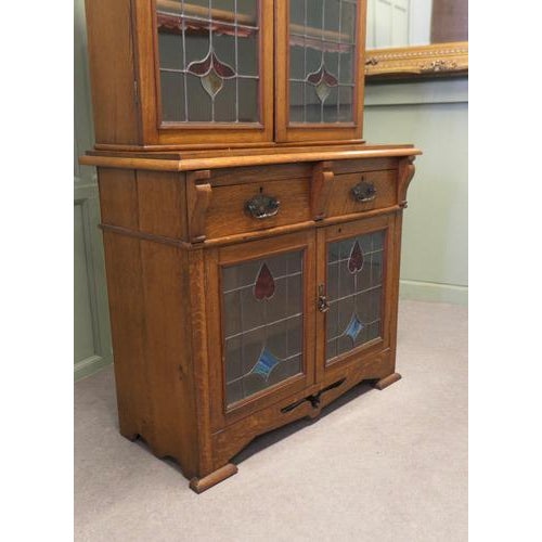Arts and Crafts Golden Oak Bookcase, 1880 For Sale - Image 4 of 9