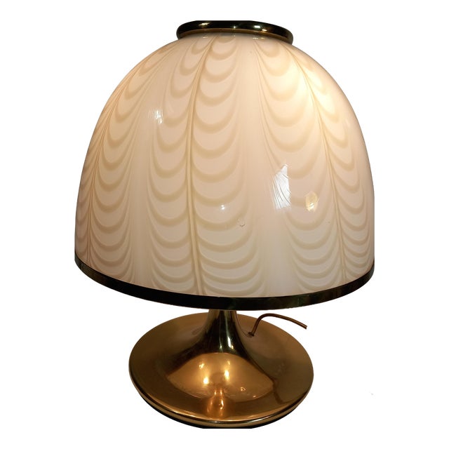 Large Murano Glass Table Lamp by F. Fabbian for Mazzega, 1960s For Sale