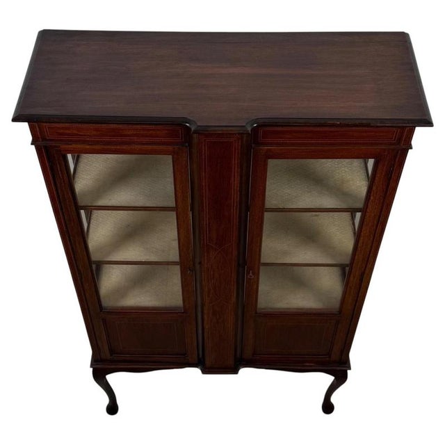 2000 - 2009 Early 20th Century Antique English Mahogany Glazed Display Cabinet For Sale - Image 5 of 12