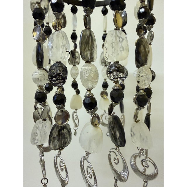 Postmodern Brutalist Beaded Mobile Chandelier - 18" Artisan Crystal & Glass Suncatcher For Sale - Image 11 of 13