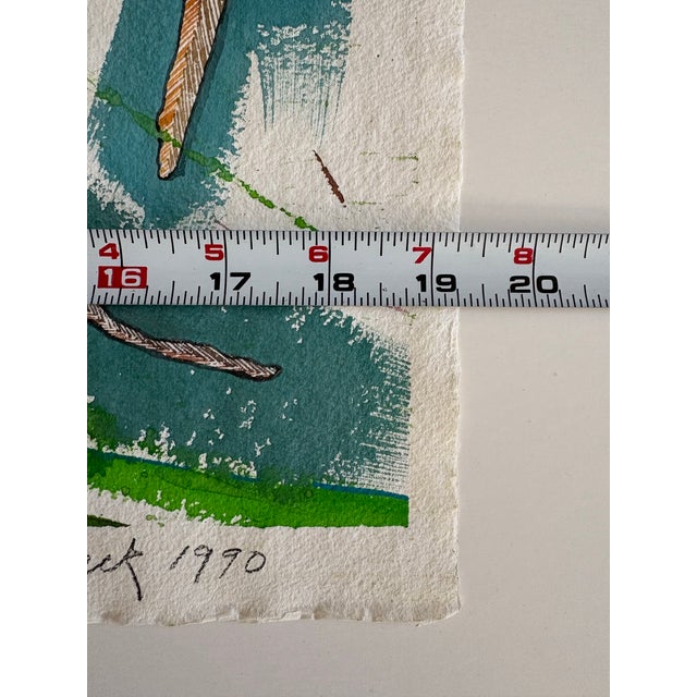1990s Barbara Beck 1990 Abstract Watercolor Painting on Paper - Signed/Dated/Unframed For Sale - Image 5 of 6
