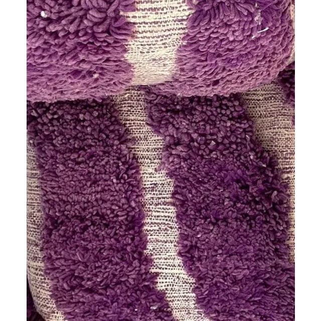 Handcrafted Moroccan Armchair - Purple Wool Rug Upholstery. For Sale - Image 6 of 11