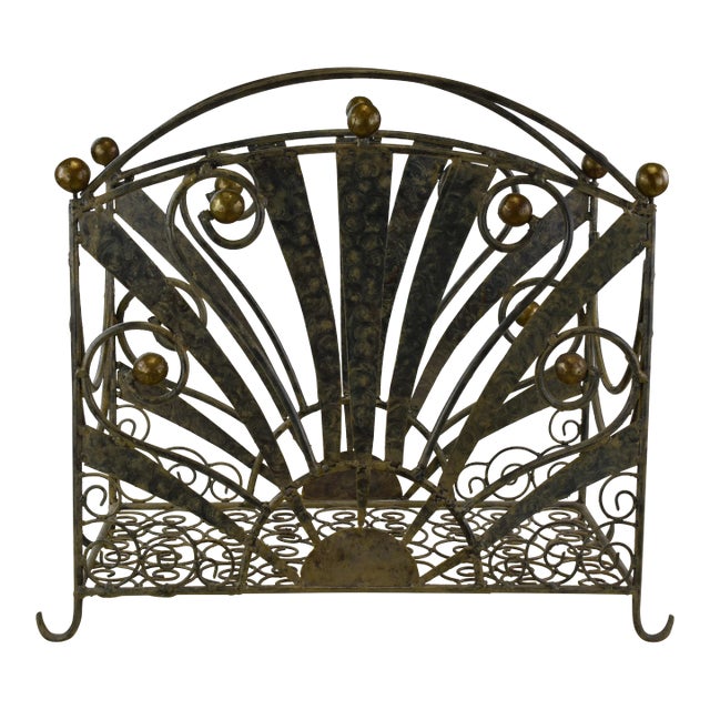 2000s Hand-Forged Indoor Wrought Iron Firewood Storage For Sale