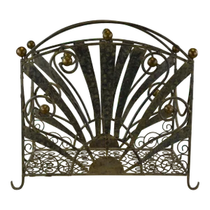 2000s Hand-Forged Indoor Wrought Iron Firewood Storage