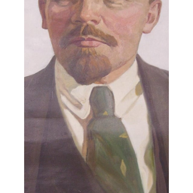 1970s Vladimir Lenin Portrait Painting, Soviet Socialist Realism Art 100-70 For Sale - Image 4 of 6