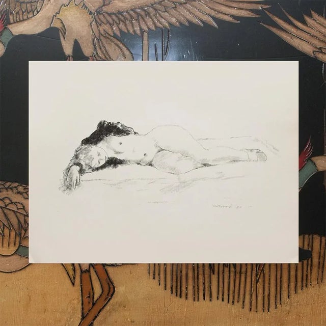 Paper 1939 After Alexander Brook "Sleep", First Edition Period Offset Lithograph For Sale - Image 7 of 9