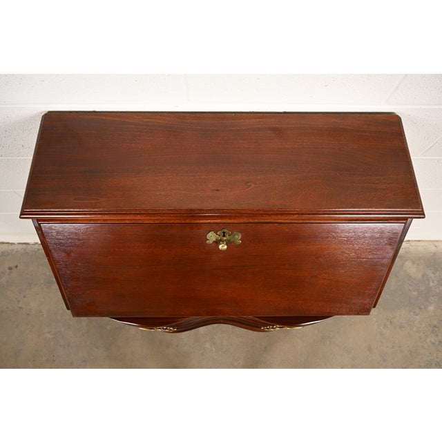 Chippendale Solid Mahogany Drop Front Secretary Desk by Jasper Cabinet Co. For Sale - Image 14 of 18