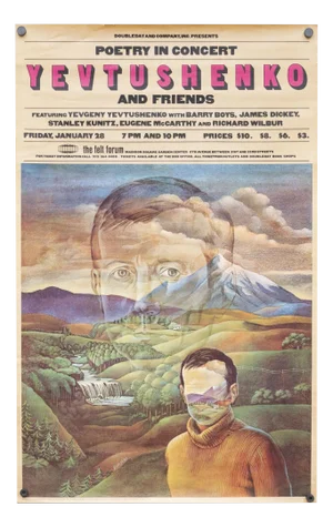 Yevtushenko and Friends, Poetry in Concert, New York, 1972, Poster