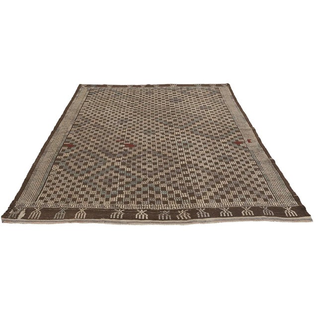 Embroidered vintage handwoven kilim rug from Denizli region of Turkey. Approximatelly 50-60 years old. In very good...