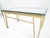 Geometric Frame Style Legs Rectangular Brass Plated Side Table w/ Glass Top For Sale - Image 11 of 13