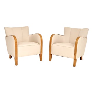 Swedish Art Deco Chairs in Satin Birch, 1930, Set of 2 For Sale