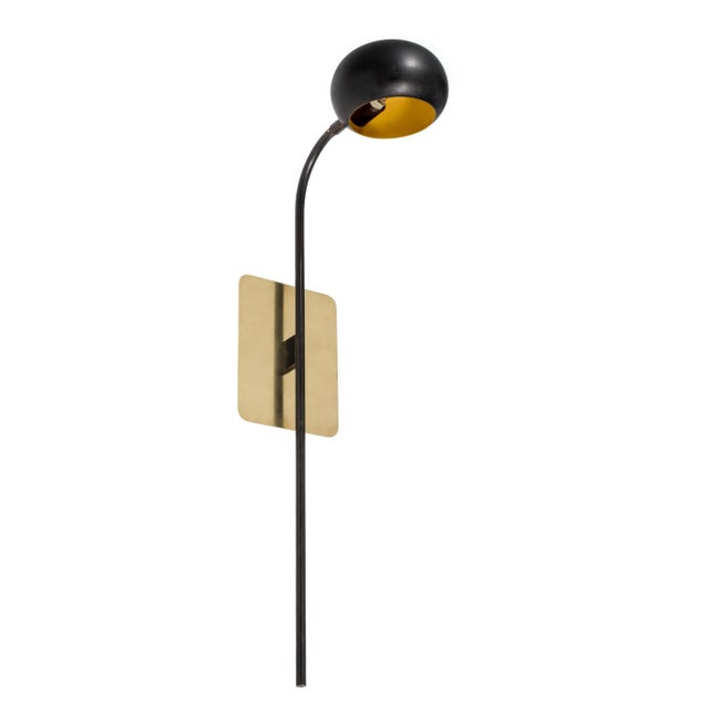 Black Blossom One Stalk Tulip Wall Light by Pierangelo Orecchioni for Brass Brothers For Sale - Image 8 of 8