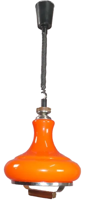 Space Age Pendant in Orange Glass, 1970s