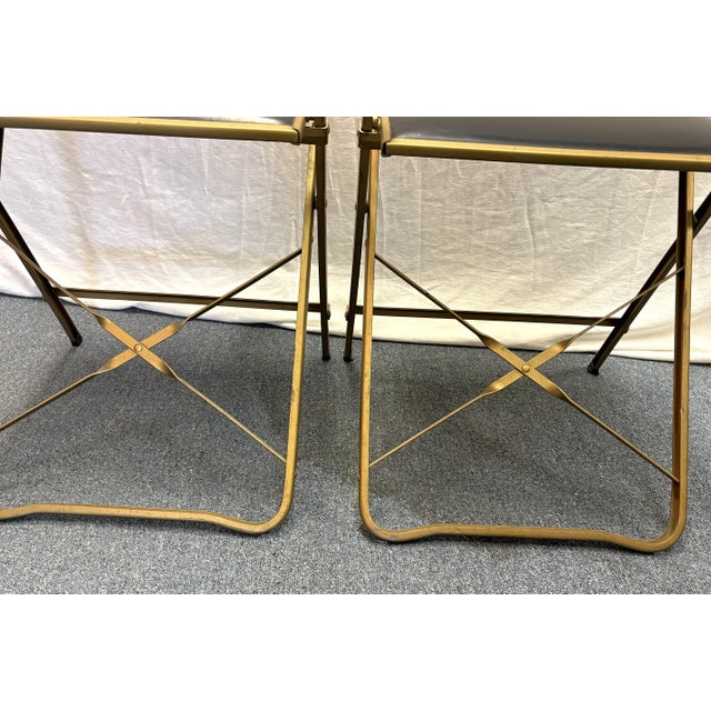 1960's Mid Century Modern A. Fritz & Co Folding Game Chairs- A Pair For Sale - Image 15 of 18