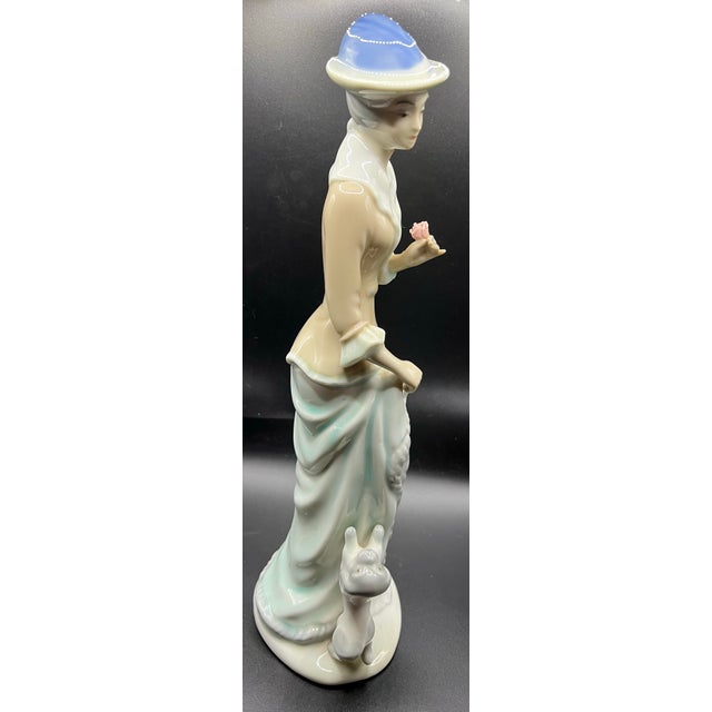 Lladro Lladro Porcelain Figurine of Woman With Dog at Her Feet For Sale - Image 4 of 8