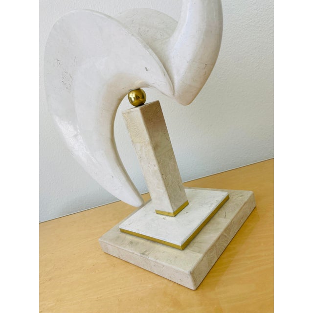 Vintage 1980s Pair of Maitland Smith Tessellated Stone Stylized Bird Statues For Sale - Image 11 of 15