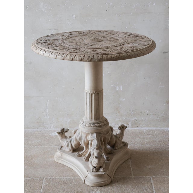 Antique Bisque Porcelain Table with Classical Relief, 1890s For Sale - Image 12 of 12