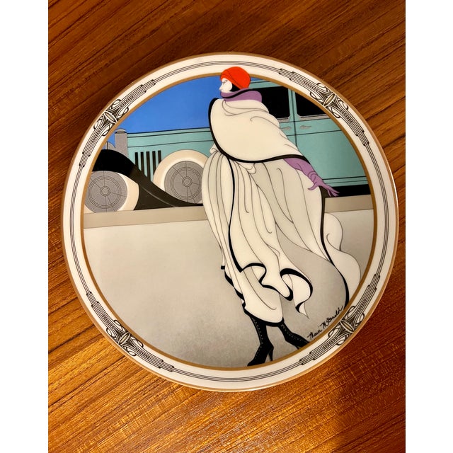 Late 20th Century W. S. George Art Deco Motion Series Plate, *Arriving in Style* by Artist Marci McDonald For Sale - Image 4 of 4
