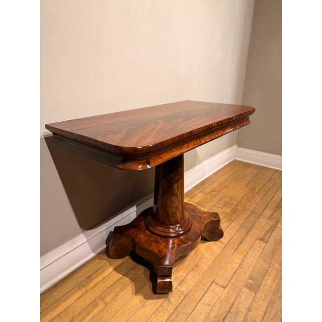 Traditional Antique Regency Figured Walnut Console Table For Sale - Image 3 of 7