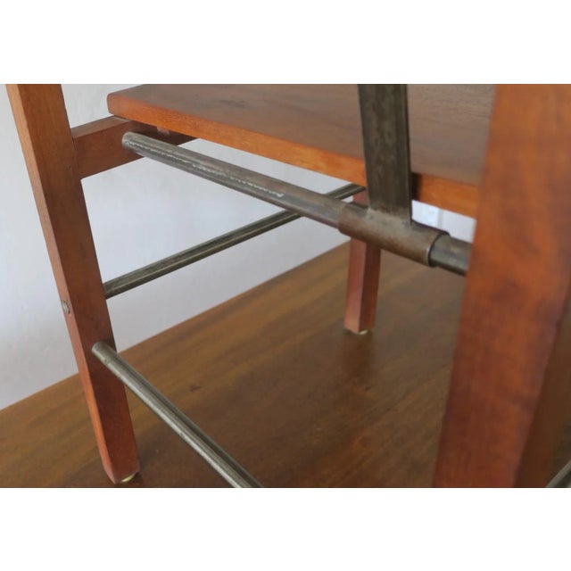 Mid-Century Brutalist Teak and Steel Dining Table and Chairs, Set of 7 For Sale - Image 11 of 18