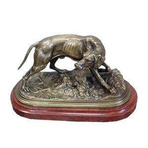 19th Century Bronze of A Braque Dog by P.j Mêne