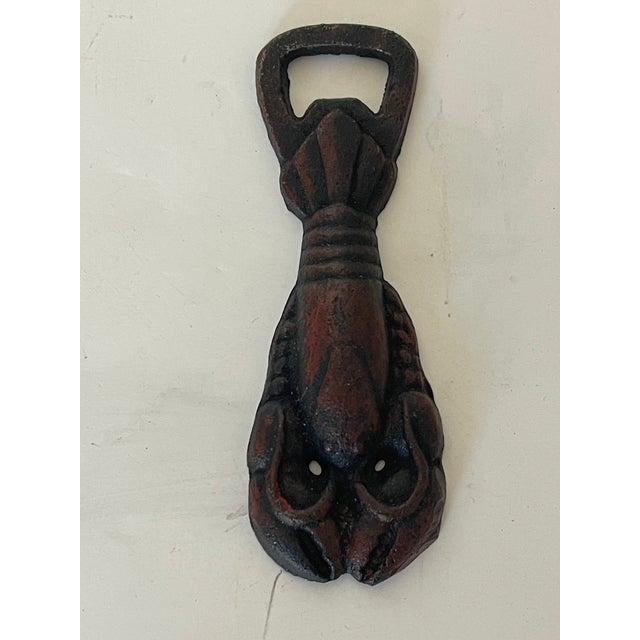 Coastal Vintage Cast Iron Lobster Bottle Opener For Sale - Image 3 of 4