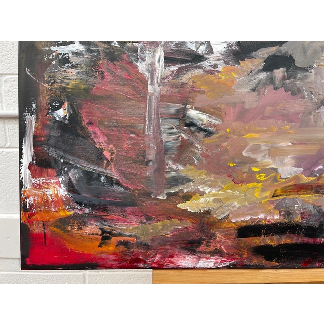 Black Yellow & Red Abstract Expressionist Art by Contemporary British Artist 2022 For Sale - Image 17 of 18