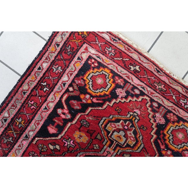 Persian 1920s, Antique Persian Hamadan Rug 3.5' X 4.8' For Sale - Image 3 of 14
