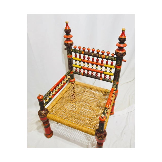 Red Vintage Tribal Chair For Sale - Image 8 of 11