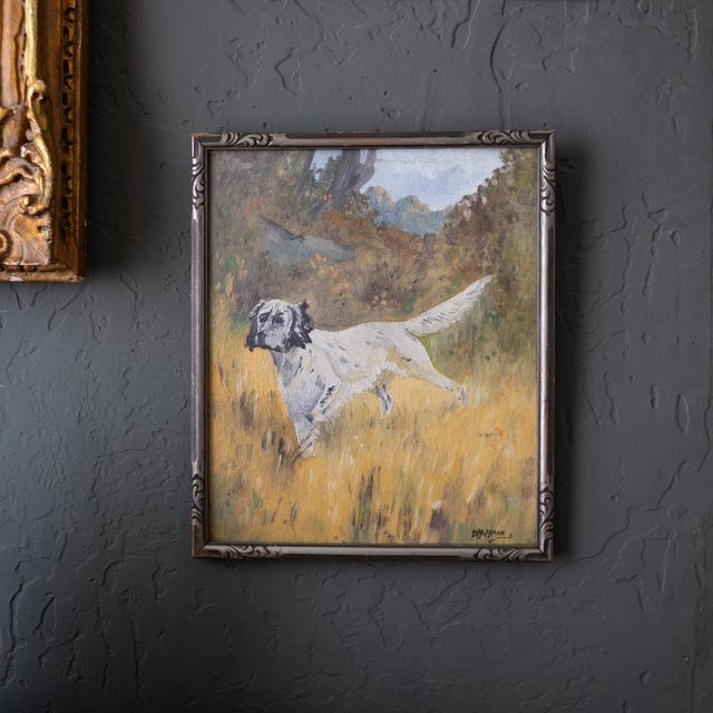 Figurative Painting of an English Setter Pointer Hunting Dog in the Field For Sale - Image 3 of 11