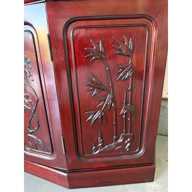 1970s Vintage Grand-Scale Rosewood Hexagonal Curio Cabinet For Sale - Image 5 of 11