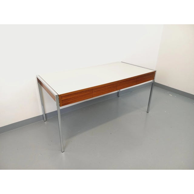 Modernist Desk in Rosewood, Melamine and Metal, 1970s For Sale - Image 15 of 18