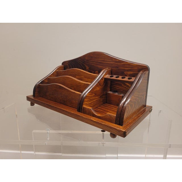 Brown Vintage Spanish Desk Organizer, 1960s For Sale - Image 8 of 15