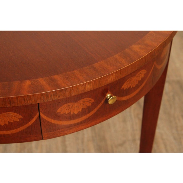 Brown Baker Federal Style Inlaid Mahogany Round Side Table For Sale - Image 8 of 12