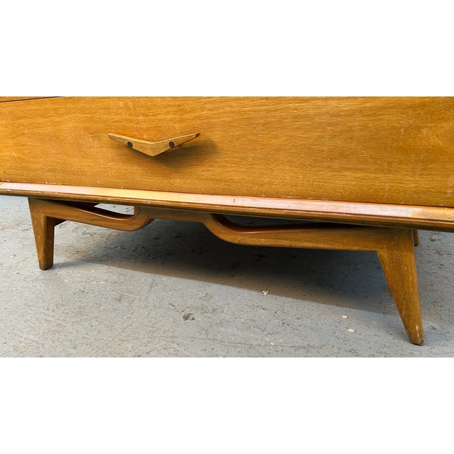 Unique Mid-Century Modern High-Boy Chest W/ Sculpted Handles For Sale - Image 16 of 17