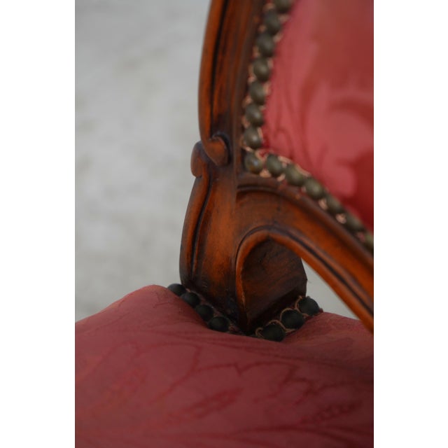 Vintage Leather Top Louis XV Style Carved Table W. 4 Chairs For Sale - Image 14 of 18