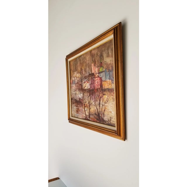 1960s Abstract Rural Landscape Painting by G. W Laing, Framed For Sale - Image 4 of 11