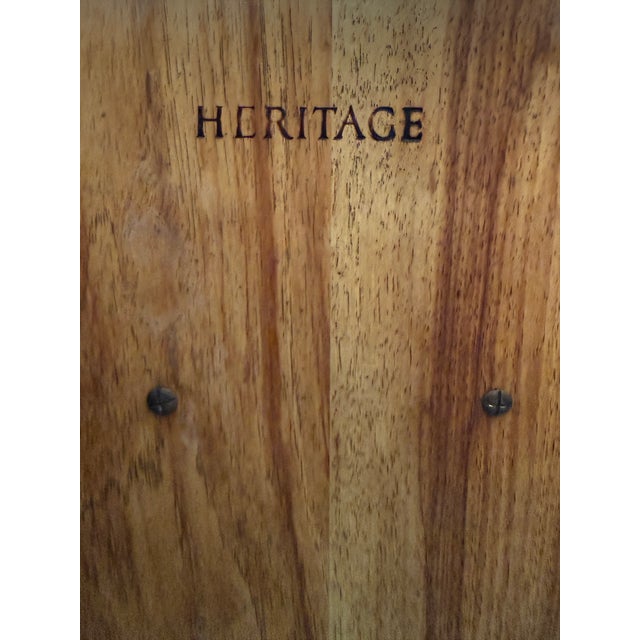 Pair of American Mid Century walnut pecan end tables made by top quality company Heritage. , Newly refinished wiht nice...