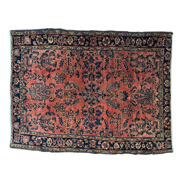 Antique Persian Sarouk, 3'8" X 4'10" For Sale