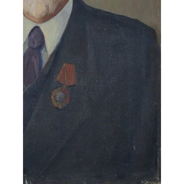 Original Oil Painting, Ukrainian Artist Weinreb, Male Portrait, Soviet Art 80-60 For Sale - Image 6 of 6