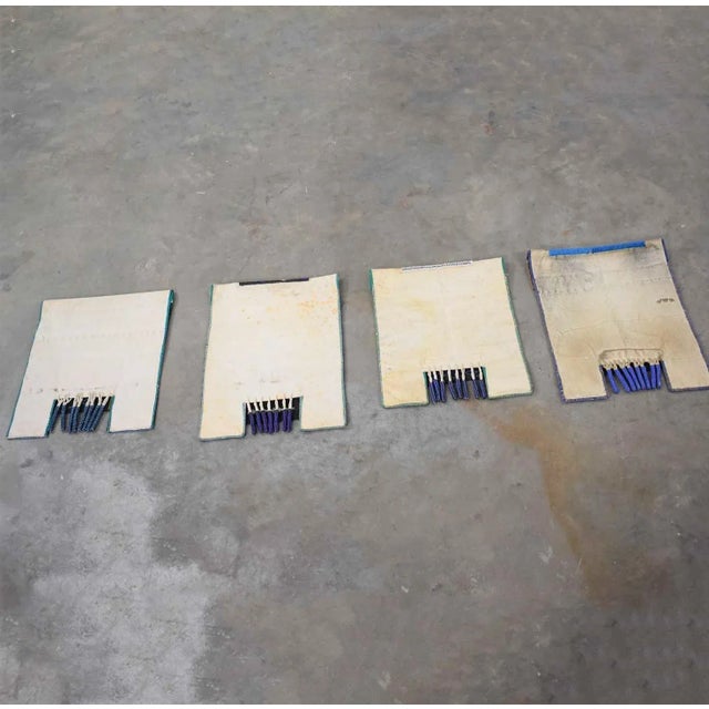 Vintage Set of 4 Ndebele Mapoto Beaded Aprons From South Africa Canvas Backed For Sale - Image 12 of 13