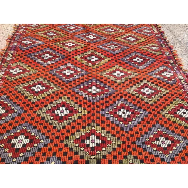 Vintage Handwoven Turkish Kilim Rug - 6' X 9'4", X For Sale - Image 4 of 8