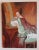 Original Lady & Dog Portrait Painting Bridgerton Style Signed For Sale - Image 10 of 10